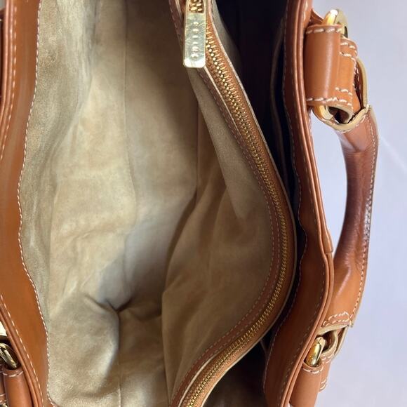 CELINE Boogie Bag Quilted Leather Satchel Caramel Gold Hardware CE00/15 Italy - Picture 13 of 16